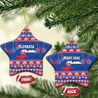 Slovakia Christmas Ceramic Ornament Slovakian Double Cross Map - Wonder Print Shop
