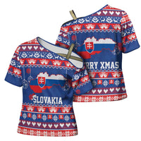 Slovakia Christmas Cross Shoulder Shirt Slovakian Double Cross Map - Wonder Print Shop