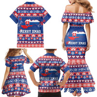 Slovakia Christmas Family Matching Mermaid Dress and Hawaiian Shirt Slovakian Double Cross Map - Wonder Print Shop