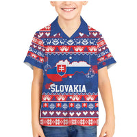 Slovakia Christmas Family Matching Mermaid Dress and Hawaiian Shirt Slovakian Double Cross Map - Wonder Print Shop