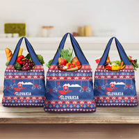Slovakia Christmas Grocery Bag Slovakian Double Cross Map - Wonder Print Shop