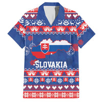 Slovakia Christmas Hawaiian Shirt Slovakian Double Cross Map - Wonder Print Shop