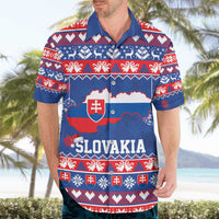 Slovakia Christmas Hawaiian Shirt Slovakian Double Cross Map - Wonder Print Shop