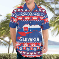 Slovakia Christmas Hawaiian Shirt Slovakian Double Cross Map - Wonder Print Shop