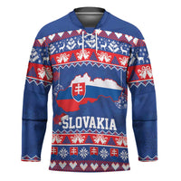 Slovakia Christmas Hockey Jersey Slovakian Double Cross Map - Wonder Print Shop