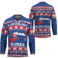 Slovakia Christmas Hockey Jersey Slovakian Double Cross Map - Wonder Print Shop