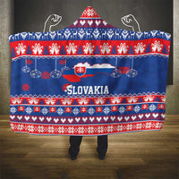 Slovakia Christmas Hooded Blanket Slovakian Double Cross Map - Wonder Print Shop