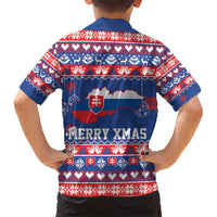Slovakia Christmas Kid Hawaiian Shirt Slovakian Double Cross Map - Wonder Print Shop