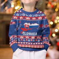 Slovakia Christmas Kid Ugly Christmas Sweater Slovakian Double Cross Map - Wonder Print Shop