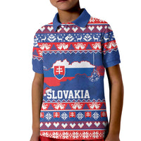 Slovakia Christmas Kid Polo Shirt Slovakian Double Cross Map - Wonder Print Shop
