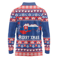 Slovakia Christmas Long Sleeve Polo Shirt Slovakian Double Cross Map - Wonder Print Shop