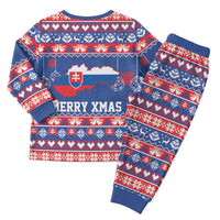 Slovakia Christmas Pajama Set Slovakian Double Cross Map - Wonder Print Shop