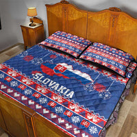 Slovakia Christmas Quilt Bed Set Slovakian Double Cross Map - Wonder Print Shop