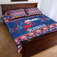 Slovakia Christmas Quilt Bed Set Slovakian Double Cross Map - Wonder Print Shop