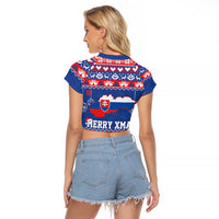 Slovakia Christmas Raglan Cropped T Shirt Slovakian Double Cross Map - Wonder Print Shop