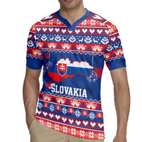 Slovakia Christmas Rugby Jersey Slovakian Double Cross Map - Wonder Print Shop