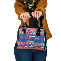 Slovakia Christmas Shoulder Handbag Slovakian Double Cross Map - Wonder Print Shop