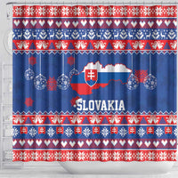 Slovakia Christmas Shower Curtain Slovakian Double Cross Map - Wonder Print Shop