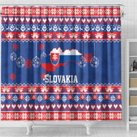 Slovakia Christmas Shower Curtain Slovakian Double Cross Map - Wonder Print Shop
