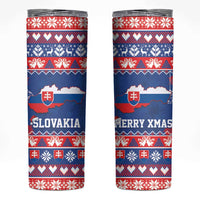 Slovakia Christmas Skinny Tumbler Slovakian Double Cross Map - Wonder Print Shop