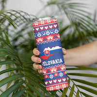 Slovakia Christmas Skinny Tumbler Slovakian Double Cross Map - Wonder Print Shop