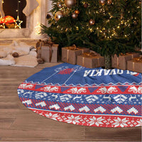 Slovakia Christmas Tree Skirt Slovakian Double Cross Map - Wonder Print Shop