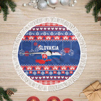 Slovakia Christmas Tree Skirt Slovakian Double Cross Map - Wonder Print Shop