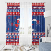 Slovakia Christmas Window Curtain Slovakian Double Cross Map - Wonder Print Shop