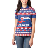 Slovakia Christmas Women Polo Shirt Slovakian Double Cross Map - Wonder Print Shop
