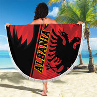 Albania Eagle Beach Blanket National Emblem Grunge Pattern - Wonder Print Shop