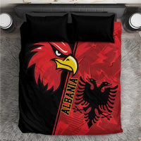 Albania Eagle Bedding Set National Emblem Grunge Pattern - Wonder Print Shop