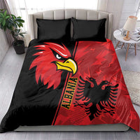 Albania Eagle Bedding Set National Emblem Grunge Pattern - Wonder Print Shop