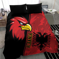 Albania Eagle Bedding Set National Emblem Grunge Pattern - Wonder Print Shop