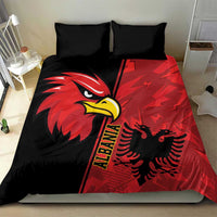 Albania Eagle Bedding Set National Emblem Grunge Pattern - Wonder Print Shop