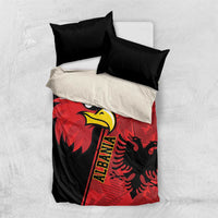 Albania Eagle Bedding Set National Emblem Grunge Pattern - Wonder Print Shop