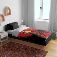 Albania Eagle Bedding Set National Emblem Grunge Pattern - Wonder Print Shop