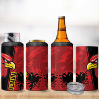 Albania Eagle 4 in 1 Can Cooler Tumbler National Emblem Grunge Pattern - Wonder Print Shop