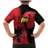 Albania Eagle Family Matching Mermaid Dress and Hawaiian Shirt National Emblem Grunge Pattern - Wonder Print Shop