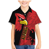 Albania Eagle Family Matching Mermaid Dress and Hawaiian Shirt National Emblem Grunge Pattern - Wonder Print Shop