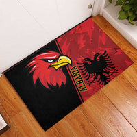 Albania Eagle Rubber Doormat National Emblem Grunge Pattern - Wonder Print Shop