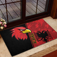 Albania Eagle Rubber Doormat National Emblem Grunge Pattern - Wonder Print Shop