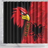 Albania Eagle Shower Curtain National Emblem Grunge Pattern