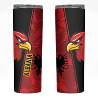 Albania Eagle Skinny Tumbler National Emblem Grunge Pattern - Wonder Print Shop