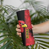 Albania Eagle Skinny Tumbler National Emblem Grunge Pattern - Wonder Print Shop