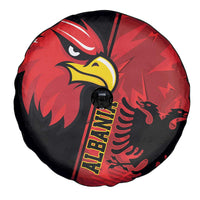 Albania Eagle Spare Tire Cover National Emblem Grunge Pattern - Wonder Print Shop