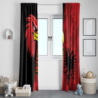 Albania Eagle Window Curtain National Emblem Grunge Pattern - Wonder Print Shop