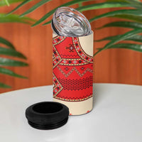 Folk Albanian Patterns Eagle 4 in 1 Can Cooler Tumbler - Wonder Print Shop