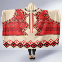 Folk Albanian Patterns Eagle Hooded Blanket
