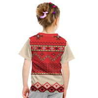 Folk Albanian Patterns Eagle Kid T Shirt - Wonder Print Shop