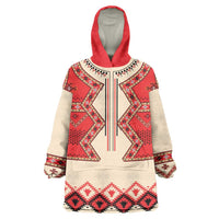 Folk Albanian Patterns Eagle Wearable Blanket Hoodie - Wonder Print Shop